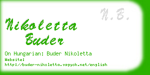 nikoletta buder business card